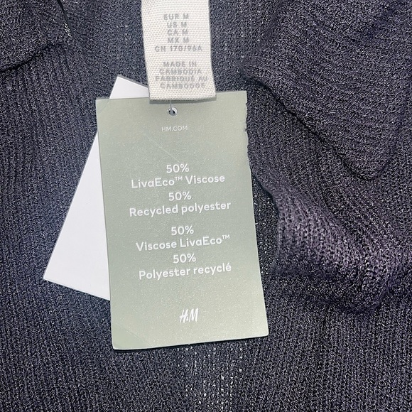 H&M Charcoal Grey V-Neck Cover Up - Picture 3 of 4